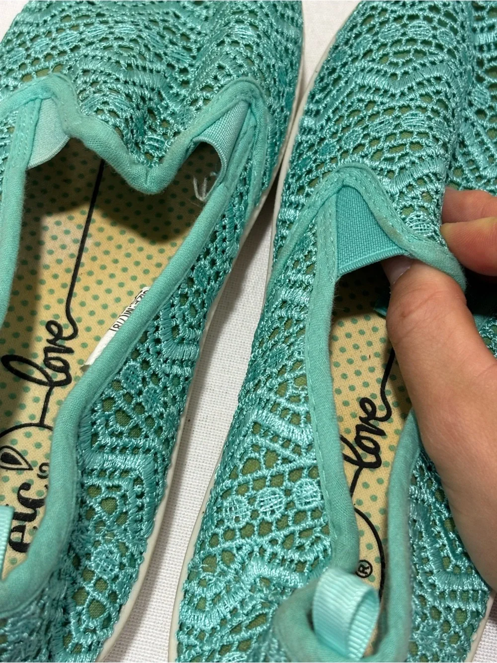 Rue21 Etc. Mint Crochet Lace Slip-On Flats | Women’s M 7/8